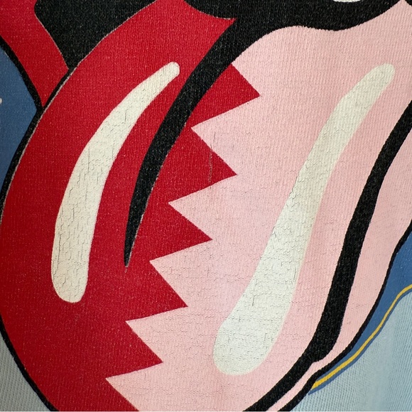 Zara Girls Washed Effect The Rolling Stones Graphic Tank Top Blue Size 6-7 - Picture 5 of 6